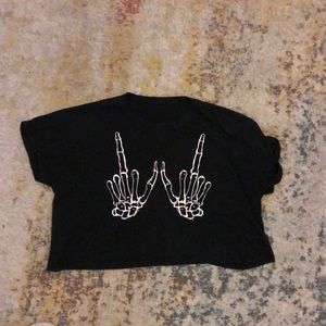 Cropped Skeleton Tee